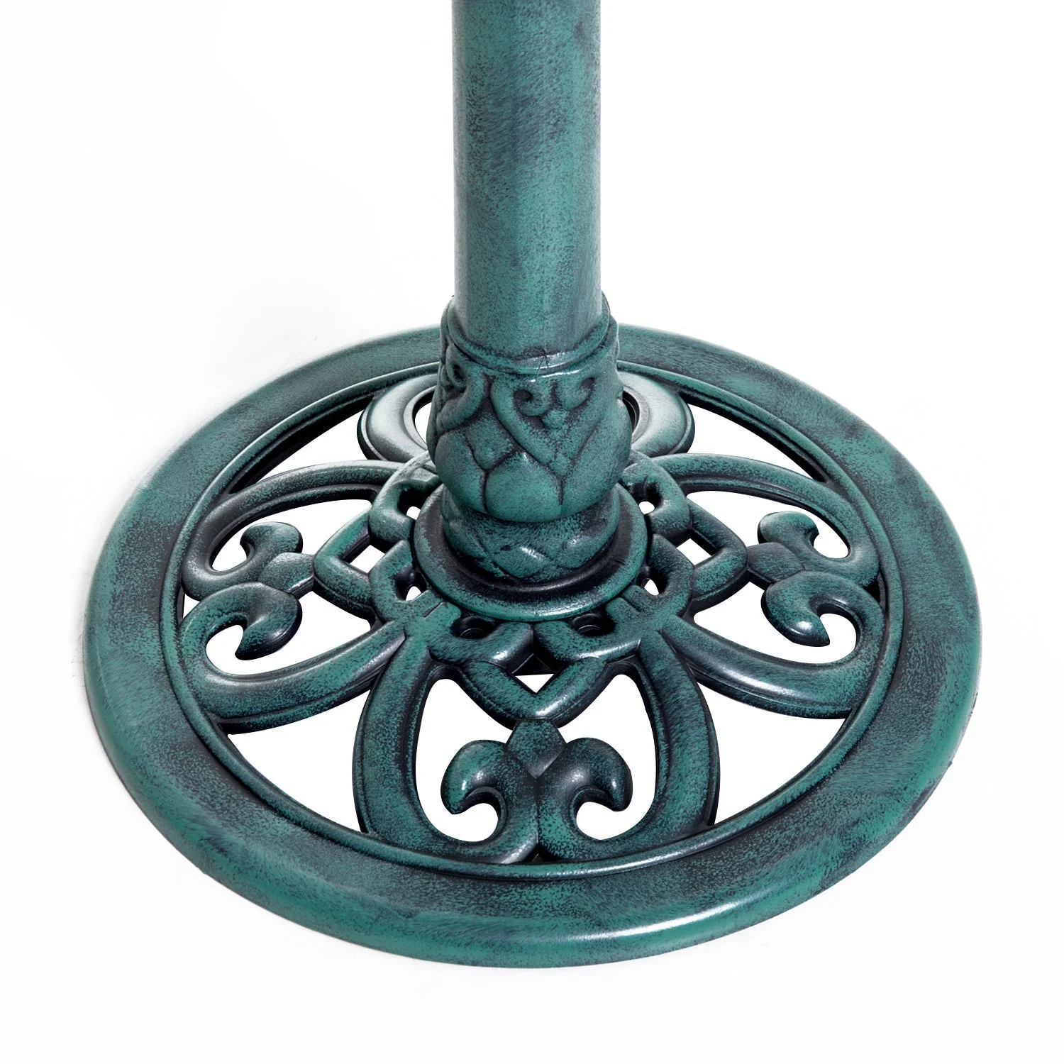Outsunny 28'' Bird Bath Outdoor Resin Decor with Fleur De Lis Pattern - Image 5