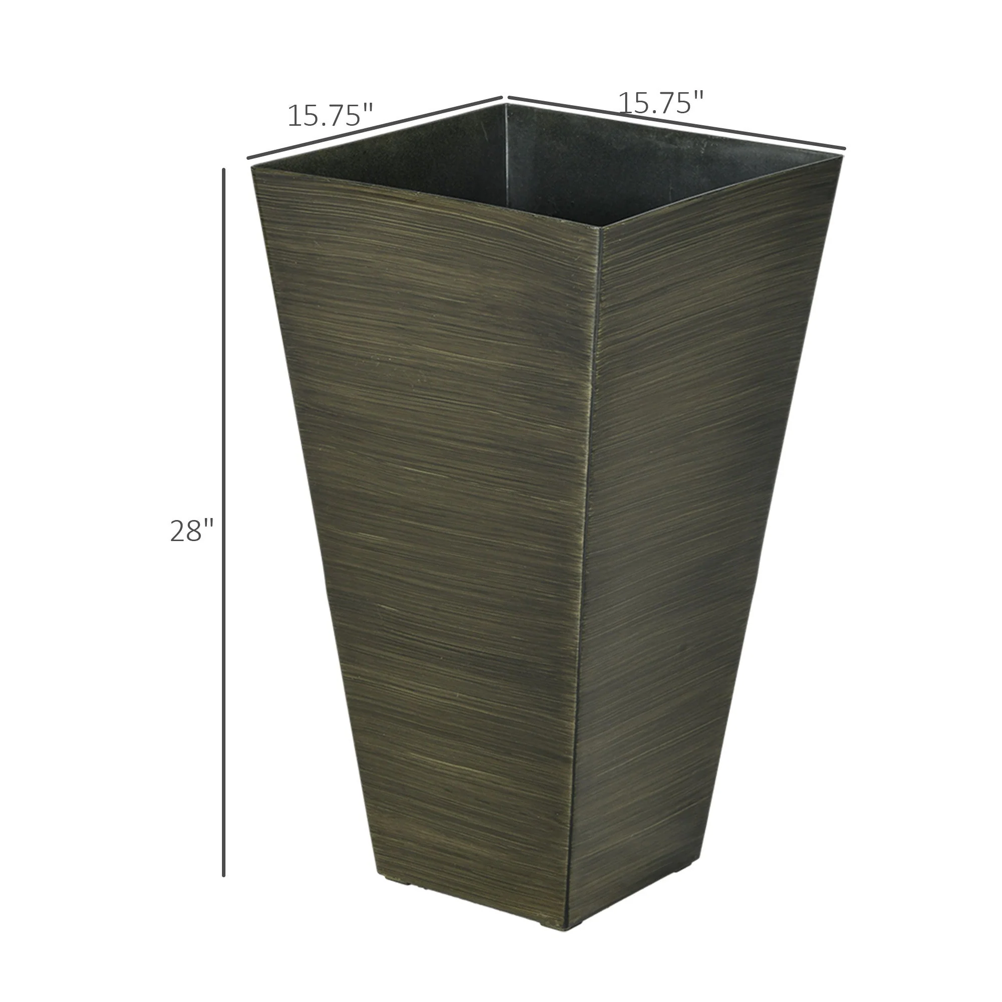 Outsunny 28" Tall Outdoor Planters, Set of 3 - Image 3