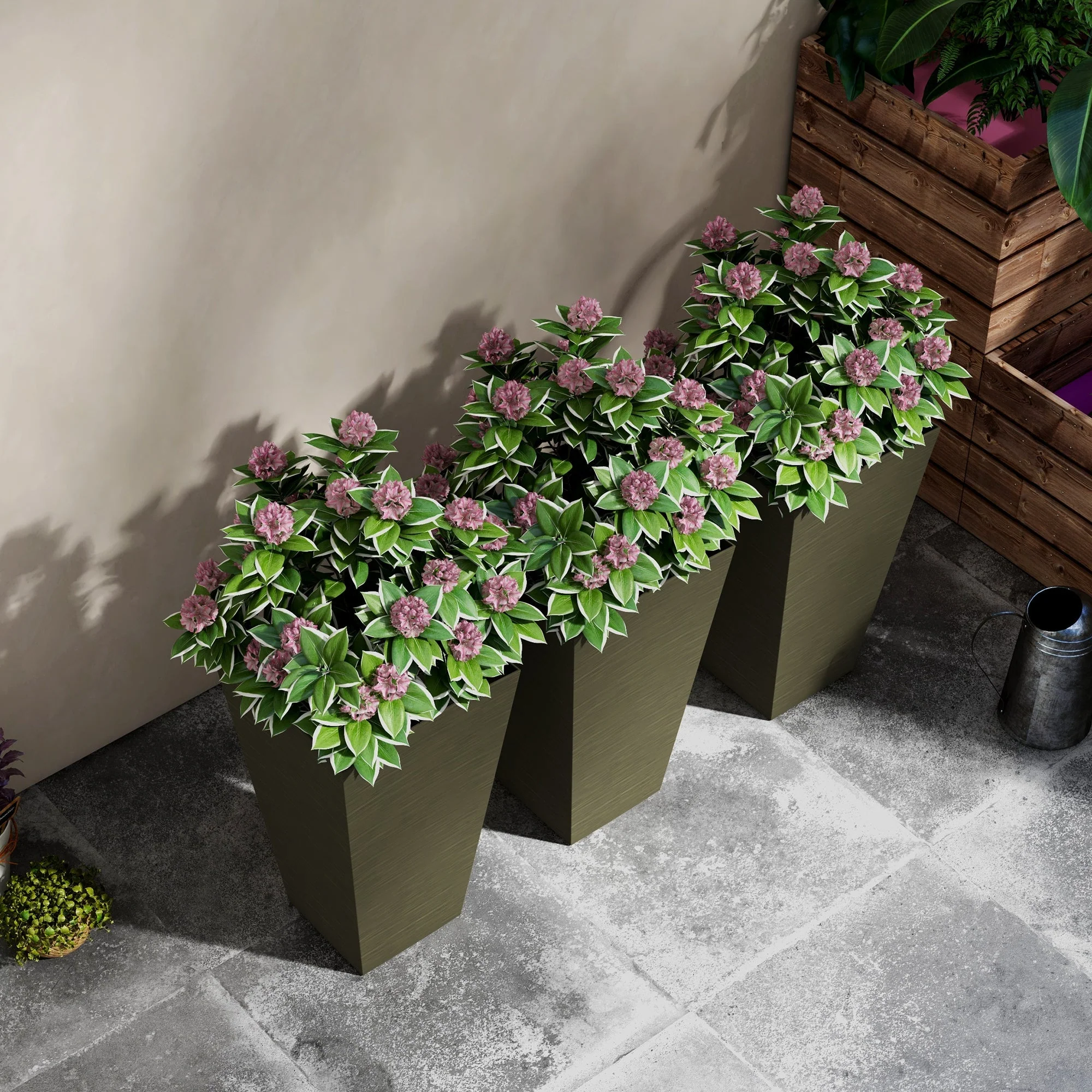 Outsunny 28" Tall Outdoor Planters, Set of 3 - Image 7