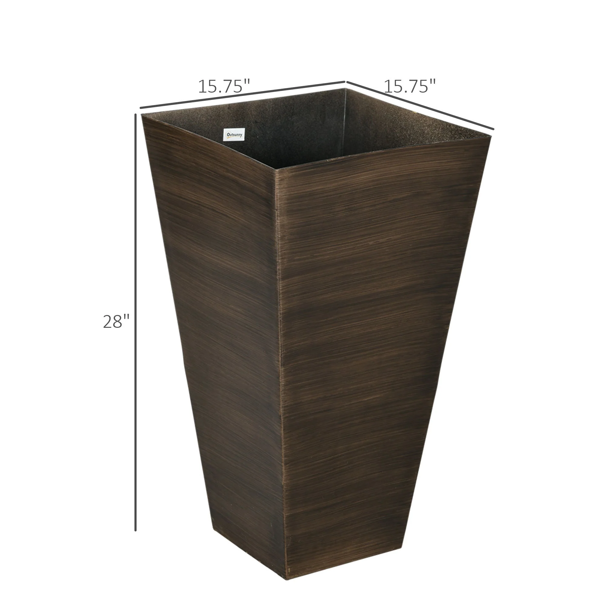 Outsunny 28" Tall Outdoor Planters, Set of 3 Large Taper Planters - Image 3
