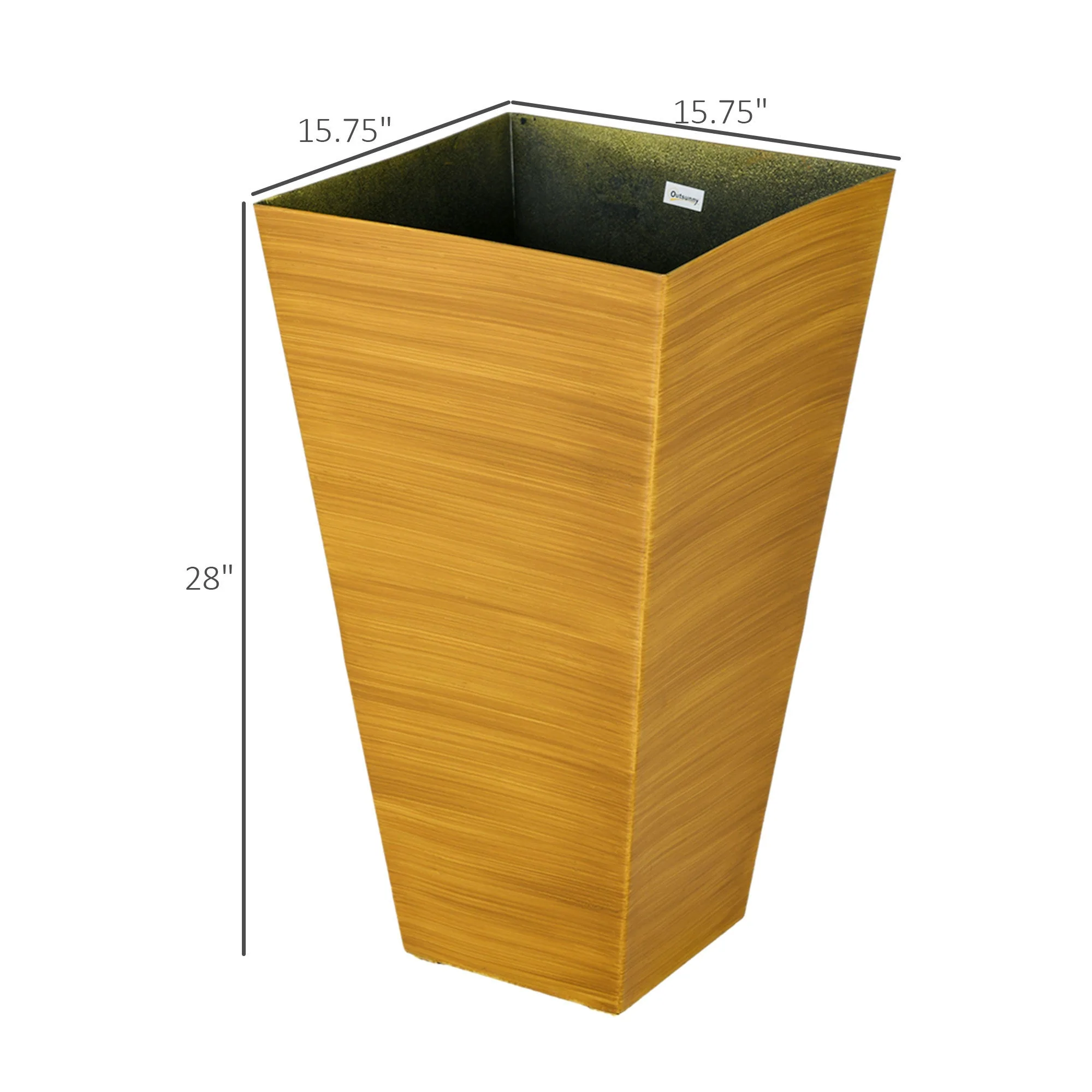 Outsunny 28" Tall Outdoor Planters Set of 3 with Drainage Holes - Image 3