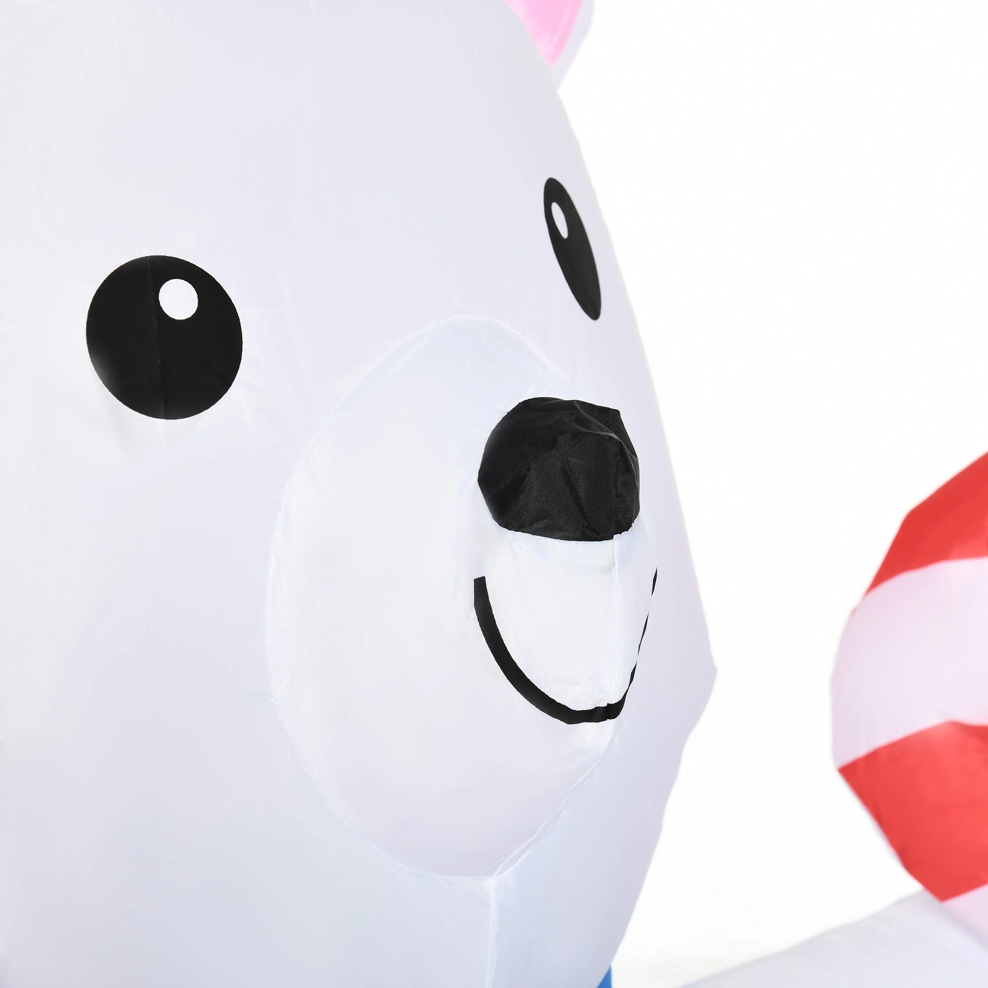 Outsunny 5ft Christmas Inflatable Outdoor Decoration Blessed Polar Bear and Penguins in the Cup - Image 2