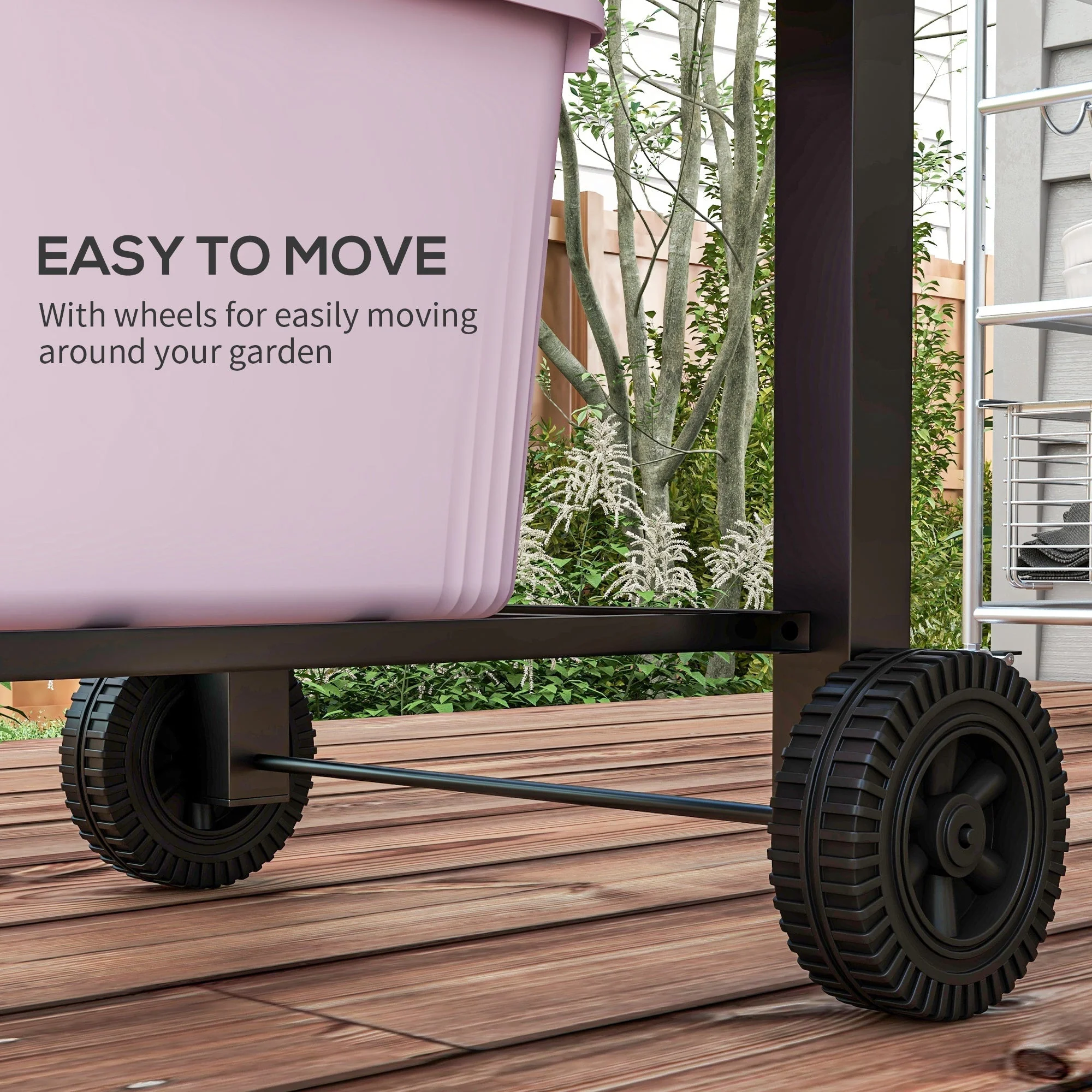 Outsunny Charcoal Grill with Adjustable Height & Folding Shelves - Image 9