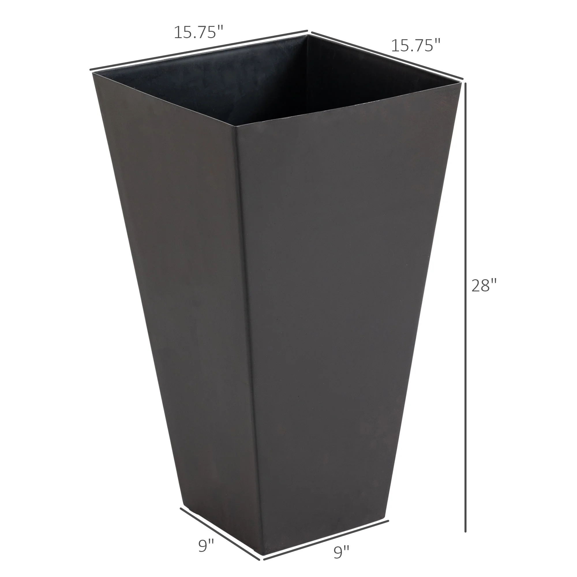 Outsunny Set of 3 Tall Planters with Drainage Hole - Image 3