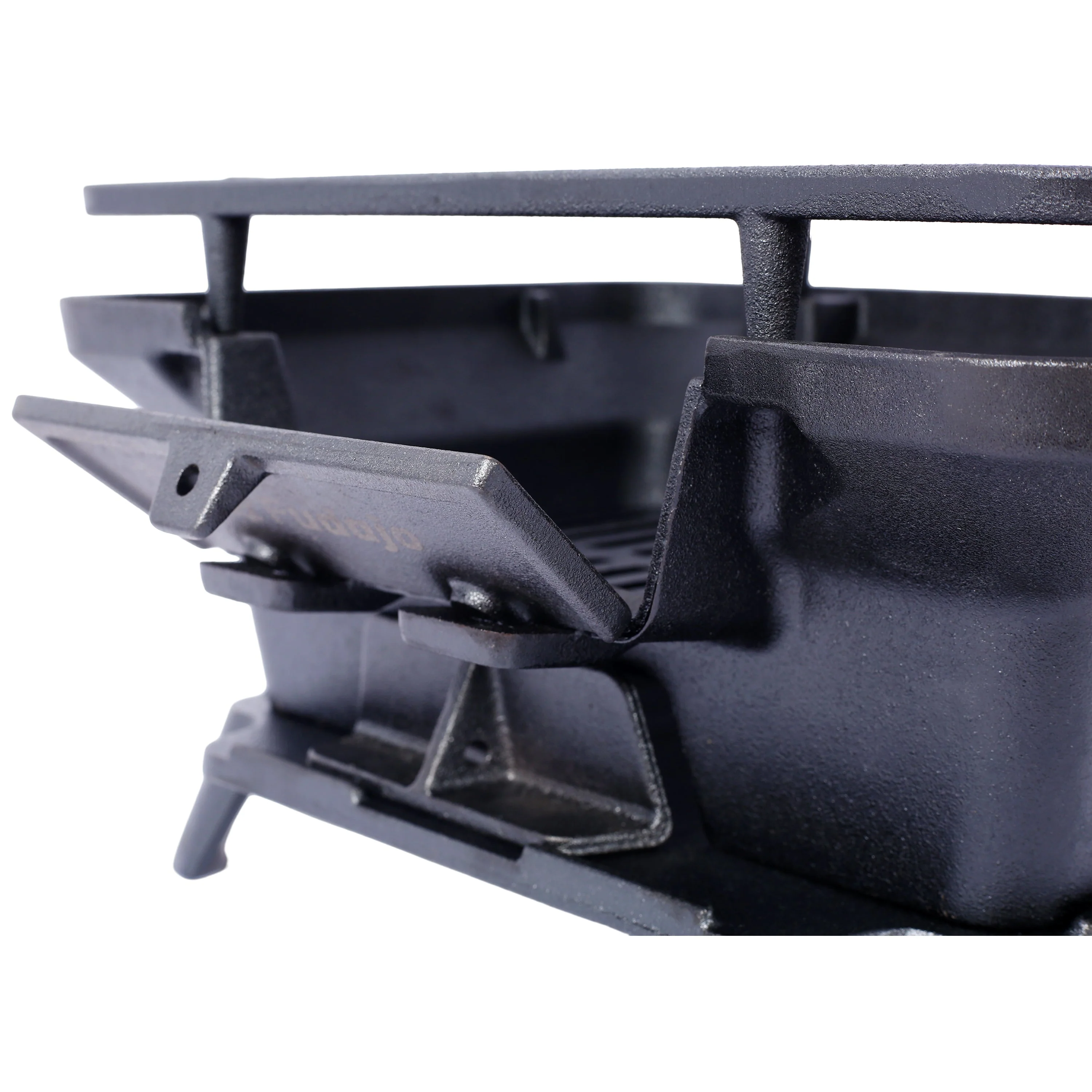 Oval Cast Iron Grill Outdoor Portable Charcoal Tabletop Skillet - Image 12