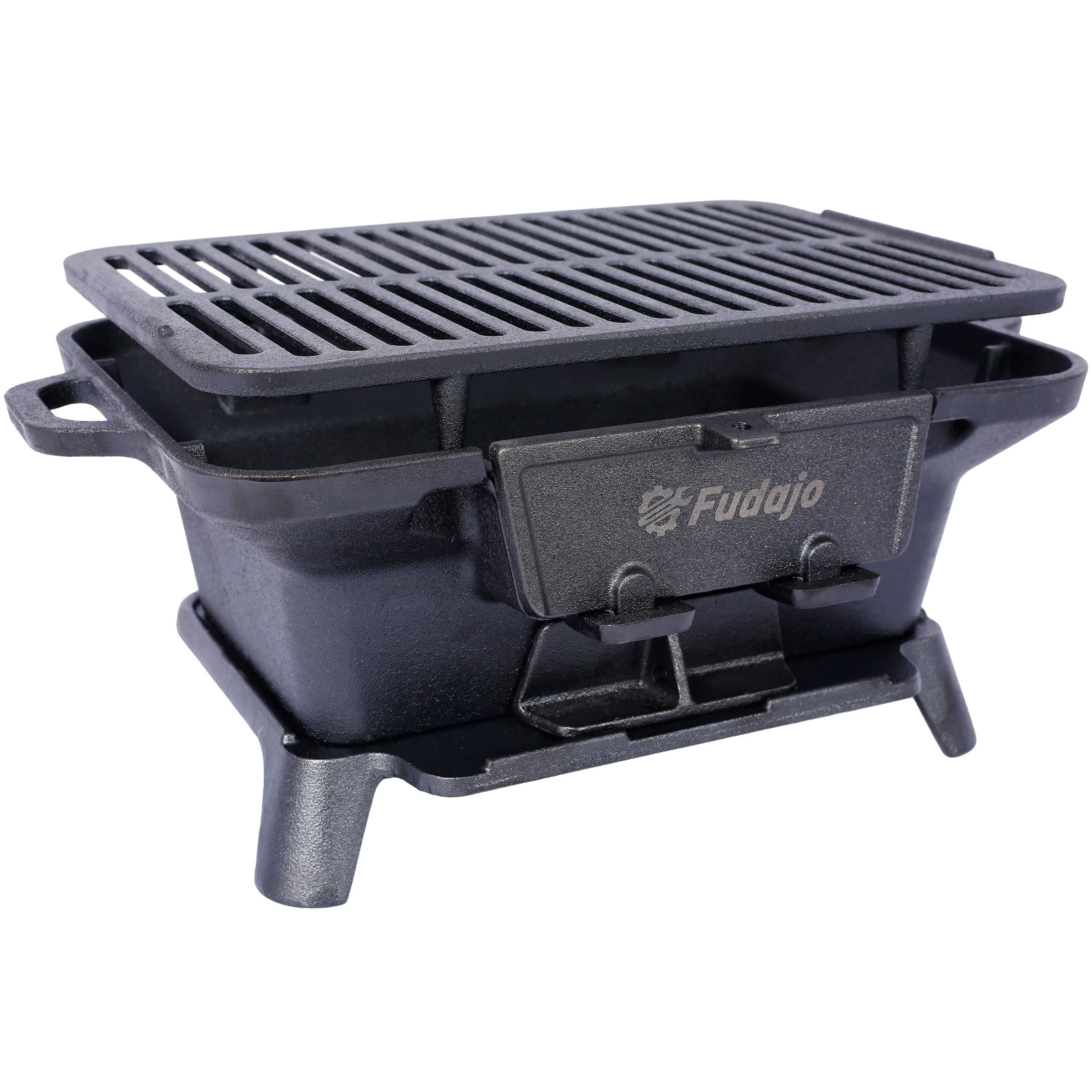 Oval Cast Iron Grill Outdoor Portable Charcoal Tabletop Skillet - Image 3