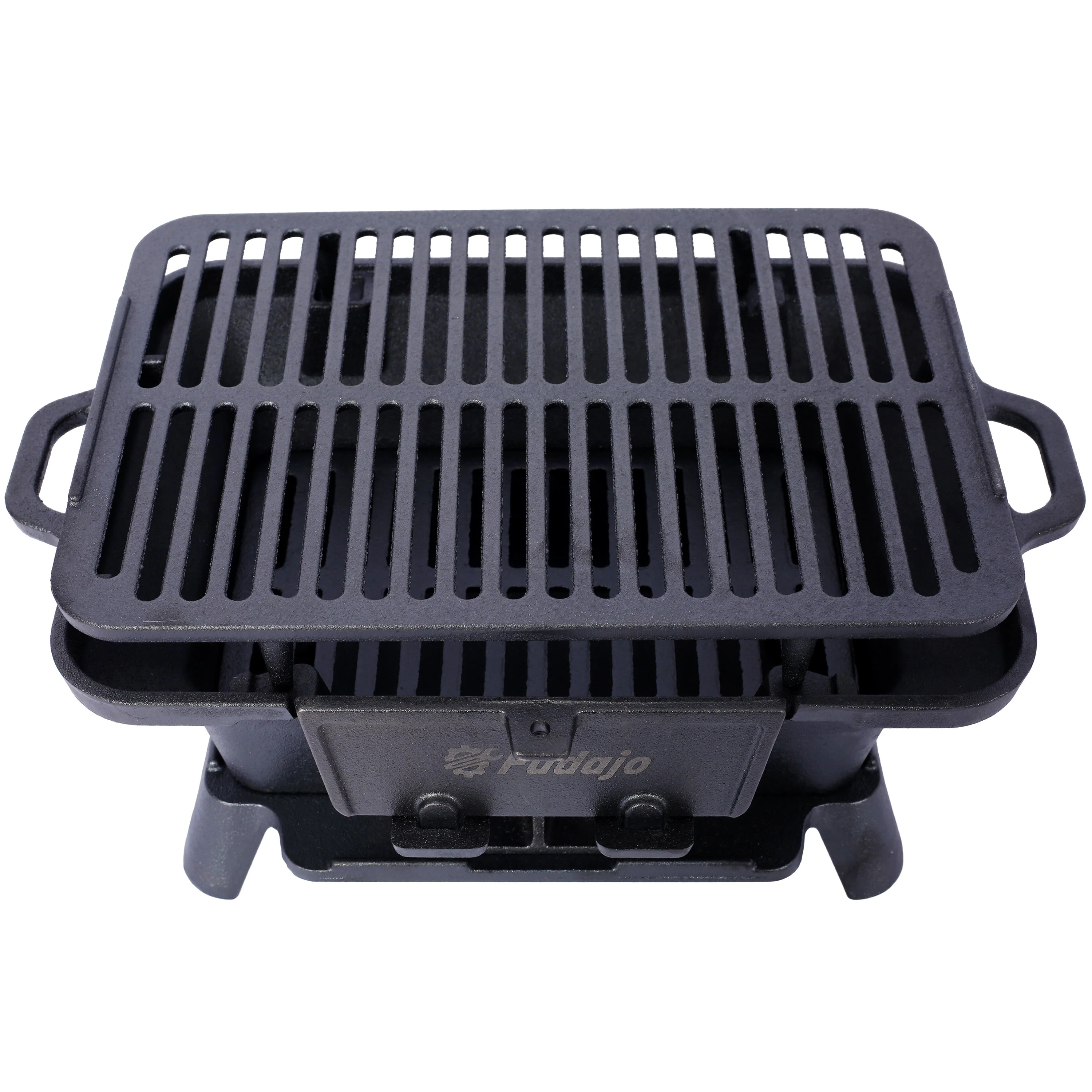 Oval Cast Iron Grill Outdoor Portable Charcoal Tabletop Skillet - Image 4