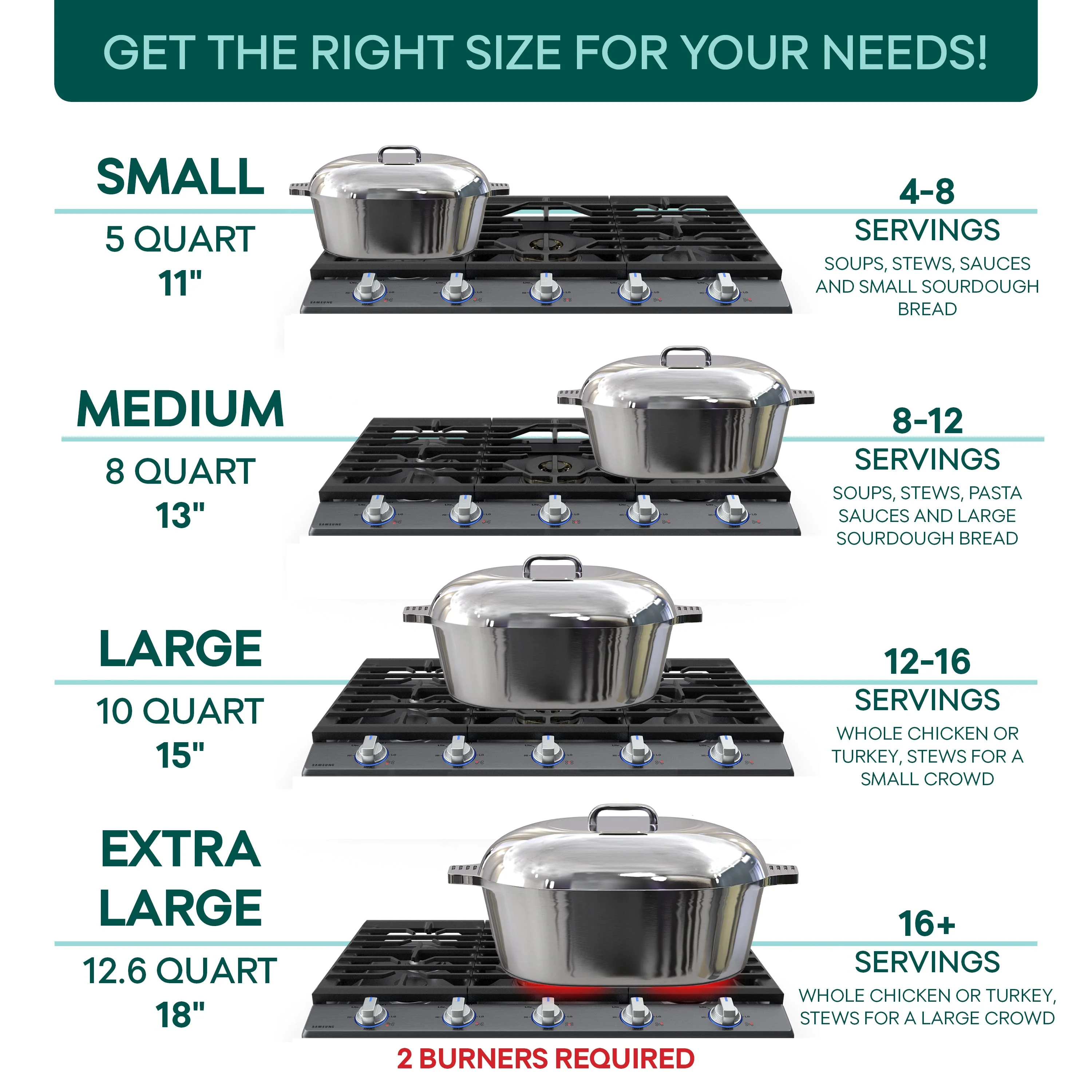 Oval Dutch Oven with Lid - 8 Quart (13 Inch) - Image 5