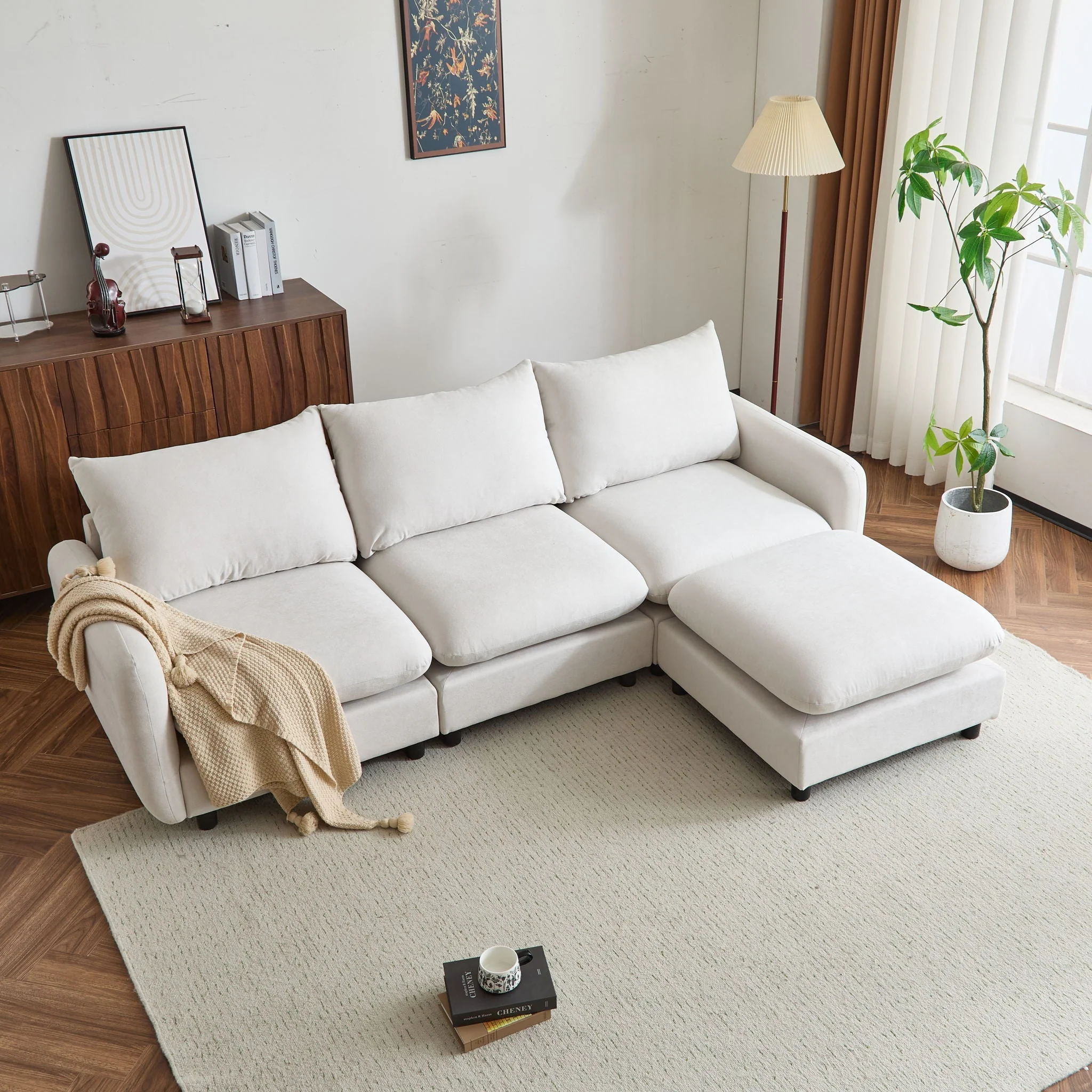 Oversize Modular Free Combination Sectional Sofa Couch With Ottoman For Living Room - Image 12