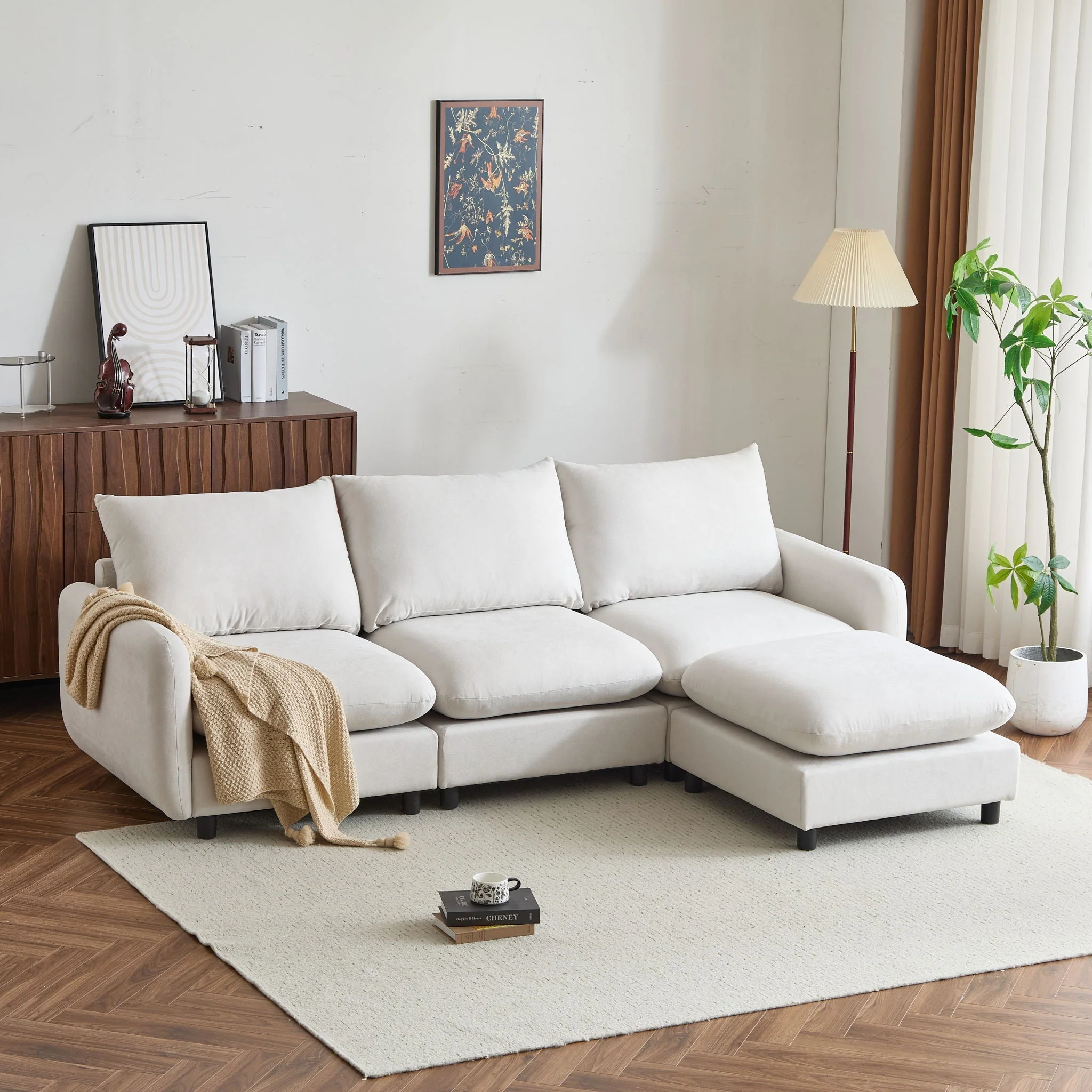 Oversize Modular Free Combination Sectional Sofa Couch With Ottoman For Living Room - Image 3