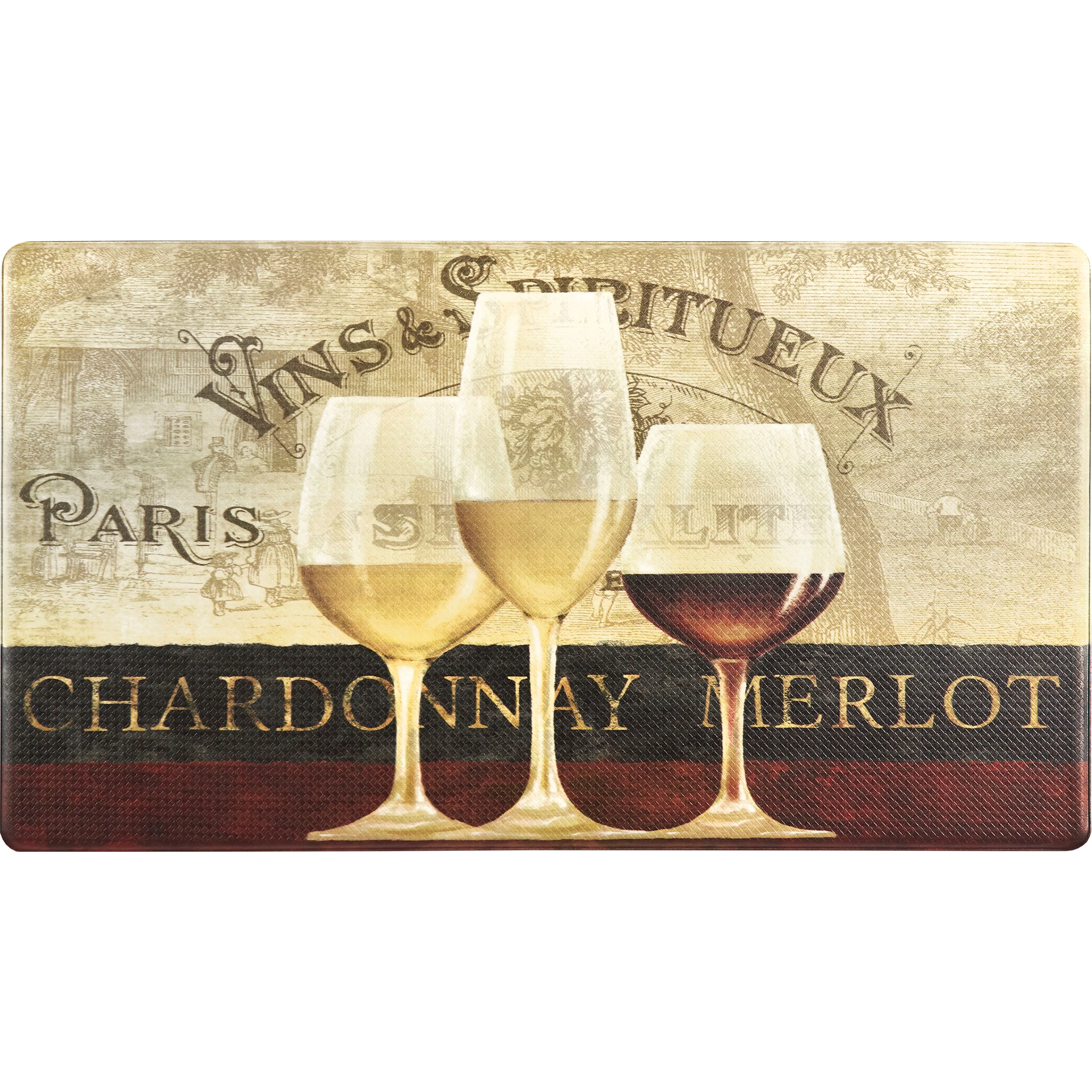 Oversized 20"x36" Feel at Ease Anti-Fatigue Kitchen Mat (Parisian Wine Window) - Image 2