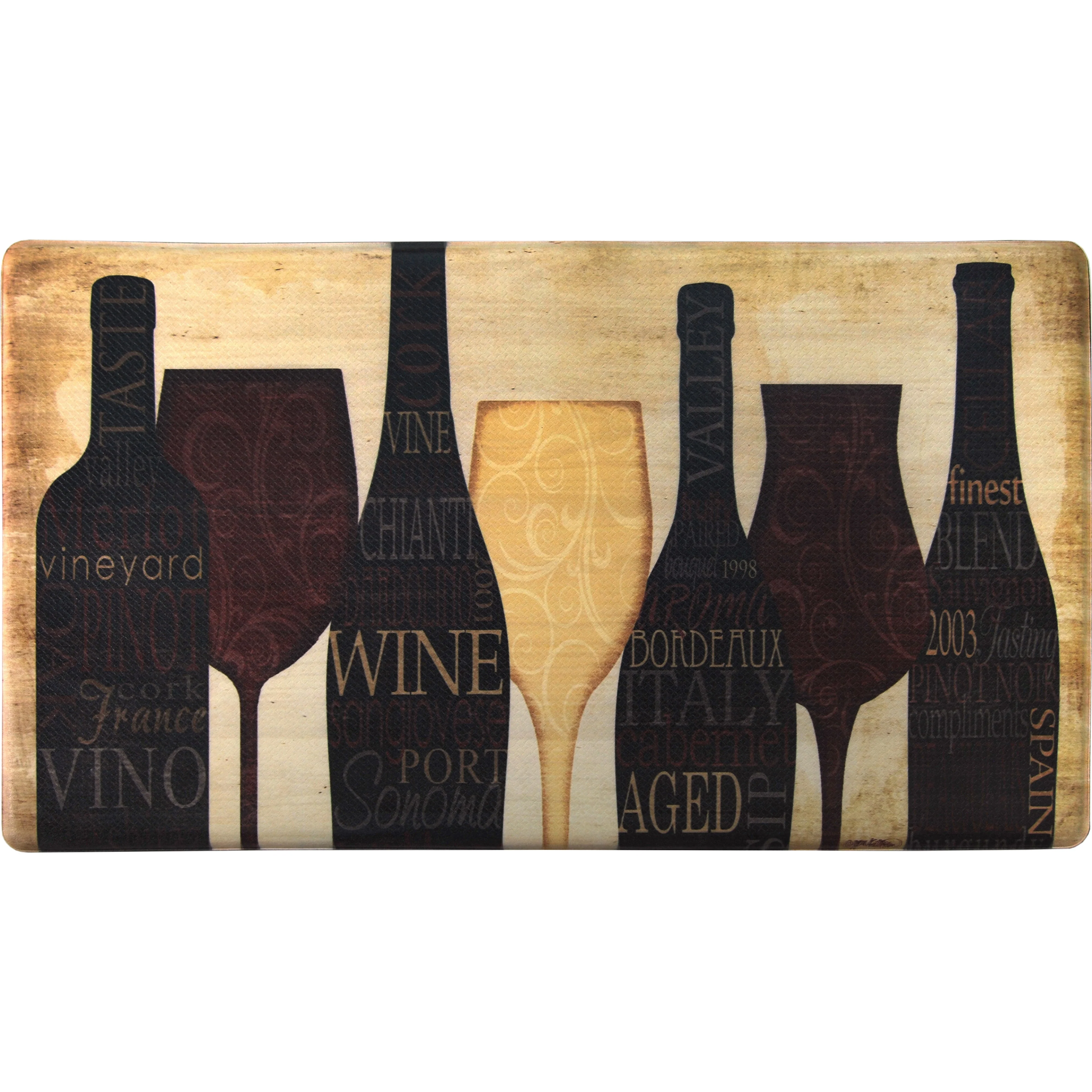 Oversized 20"x36" Feel at Ease Anti-Fatigue Kitchen Mat (Wine Silhouette) - Image 2