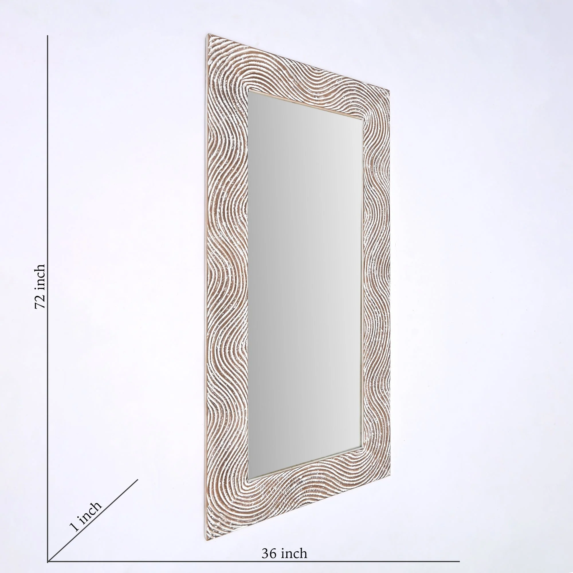 Oversized 36” x 72” Hand-Finished Wall Mirror - Image 3