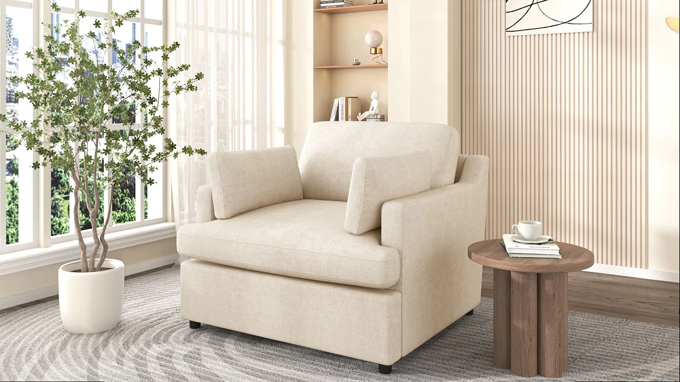 Oversized Accent Chair Comfortable Armrest Cushions - Image 9