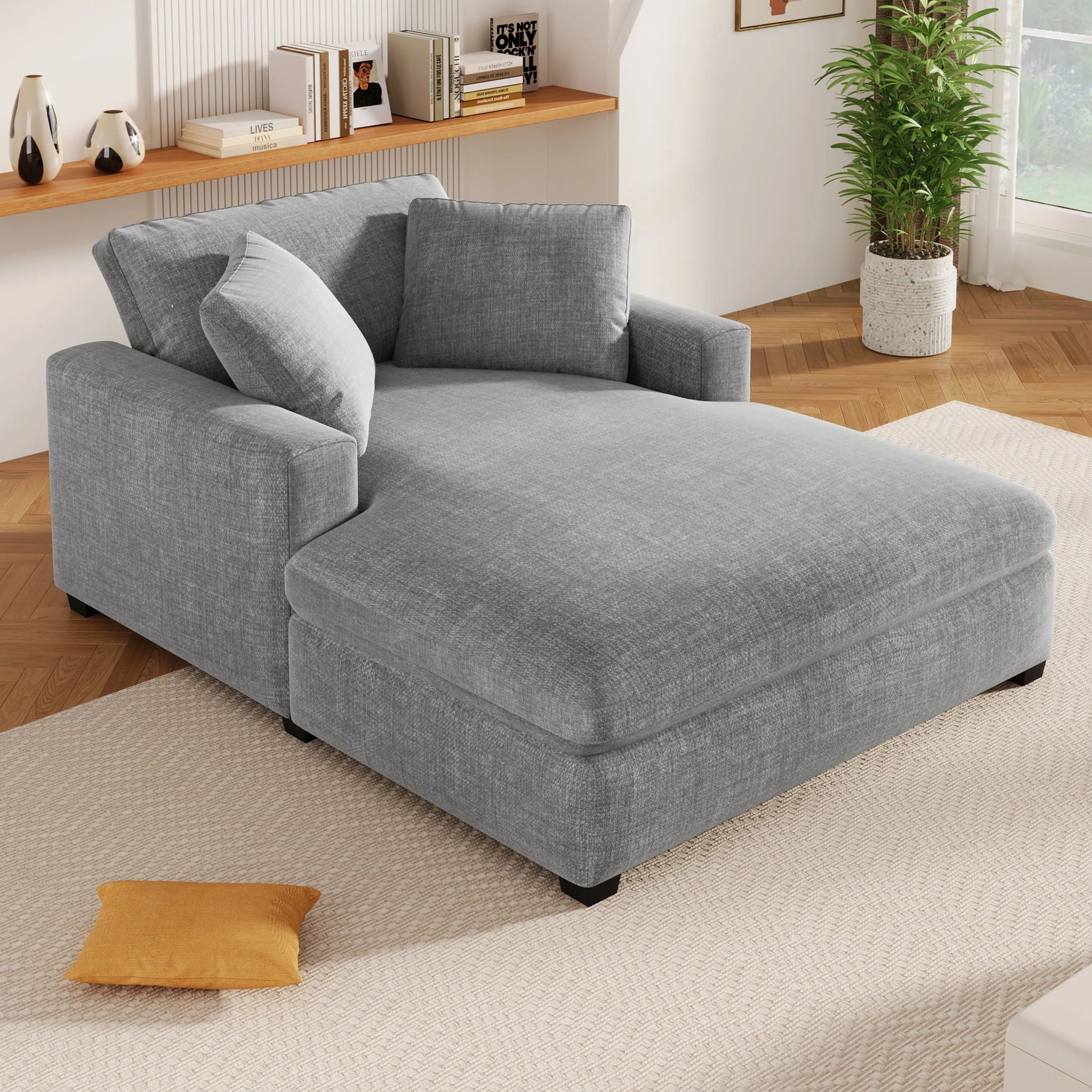 Oversized Chaise Lounge Chair Classic Design - Image 6