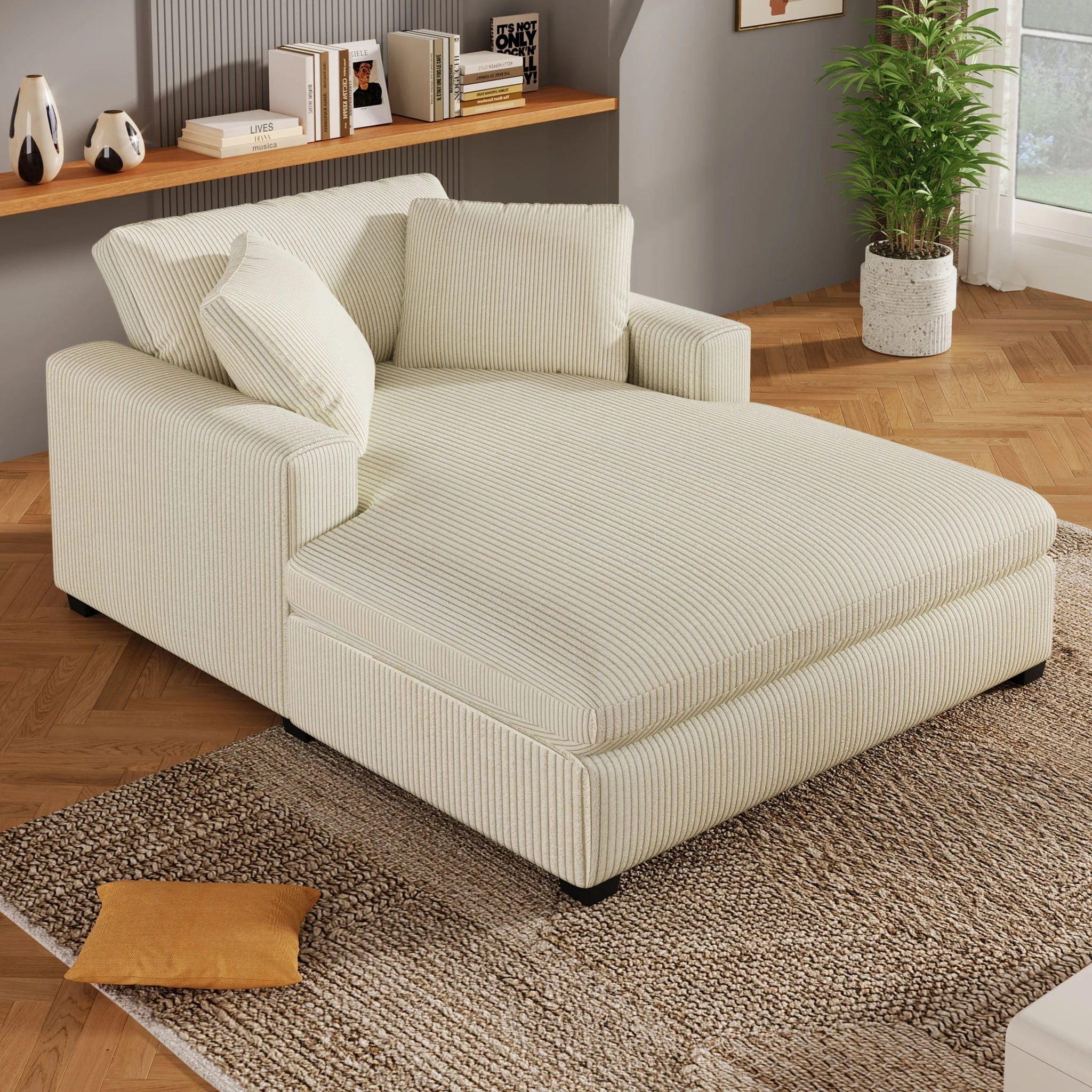 Oversized Chaise Lounge Chair Classic Design - Image 9