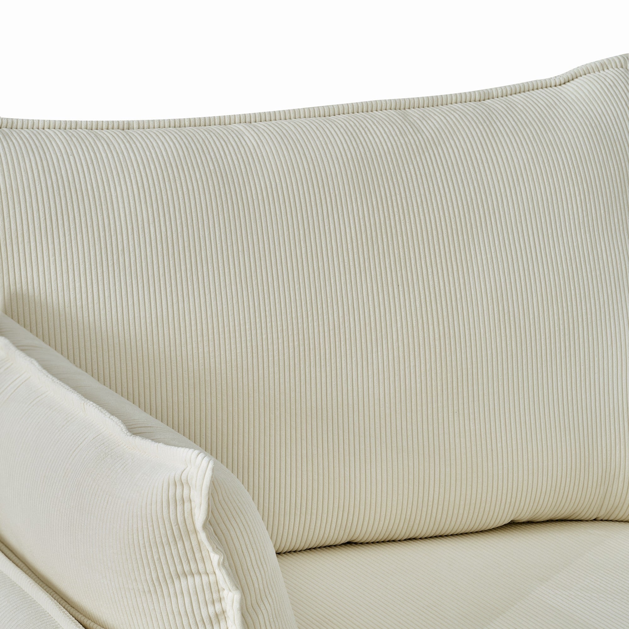 Oversized Chaise Lounge Chair with Ottoman and Storage in Beige - Image 14
