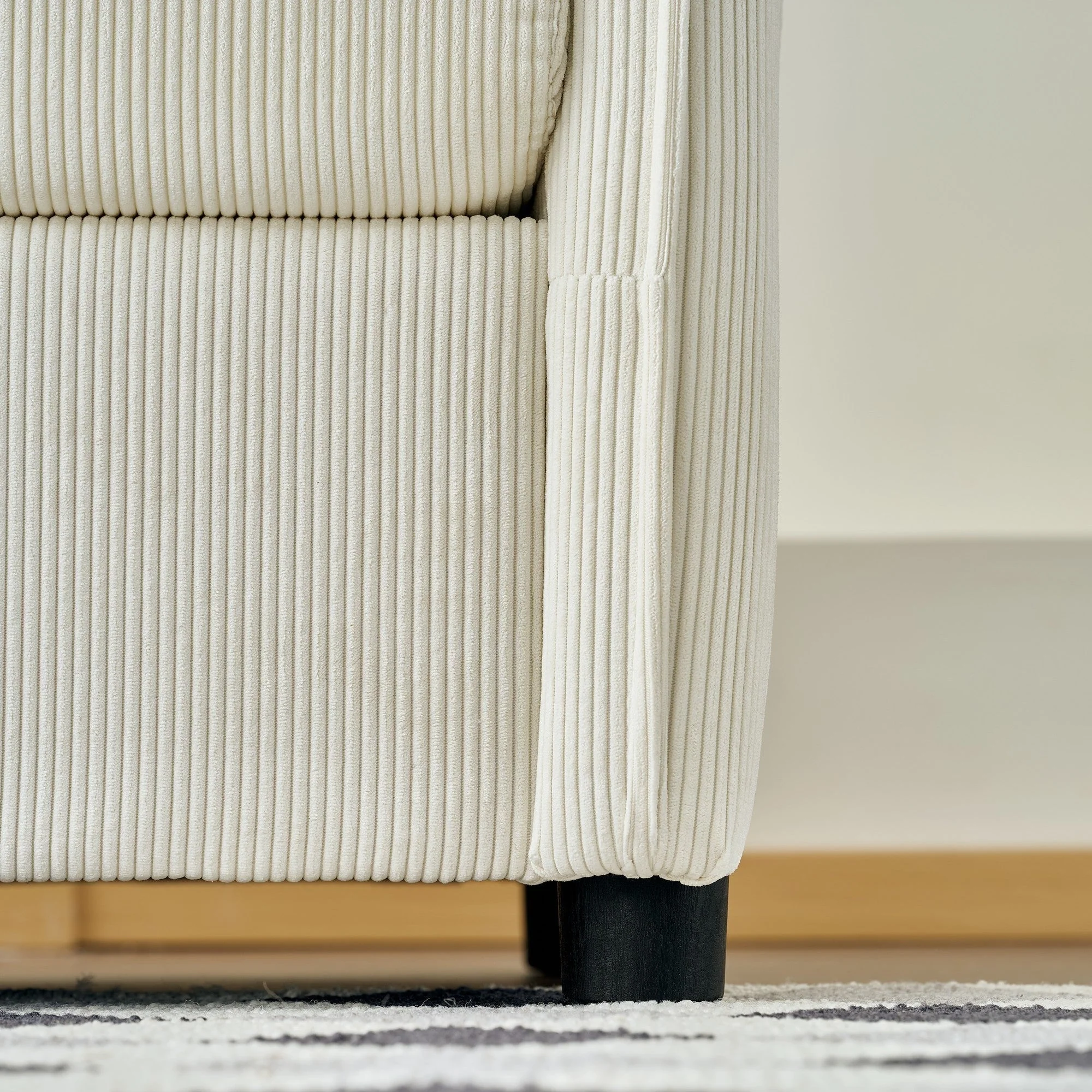 Oversized Chaise Lounge Chair with Ottoman and Storage in Beige - Image 16