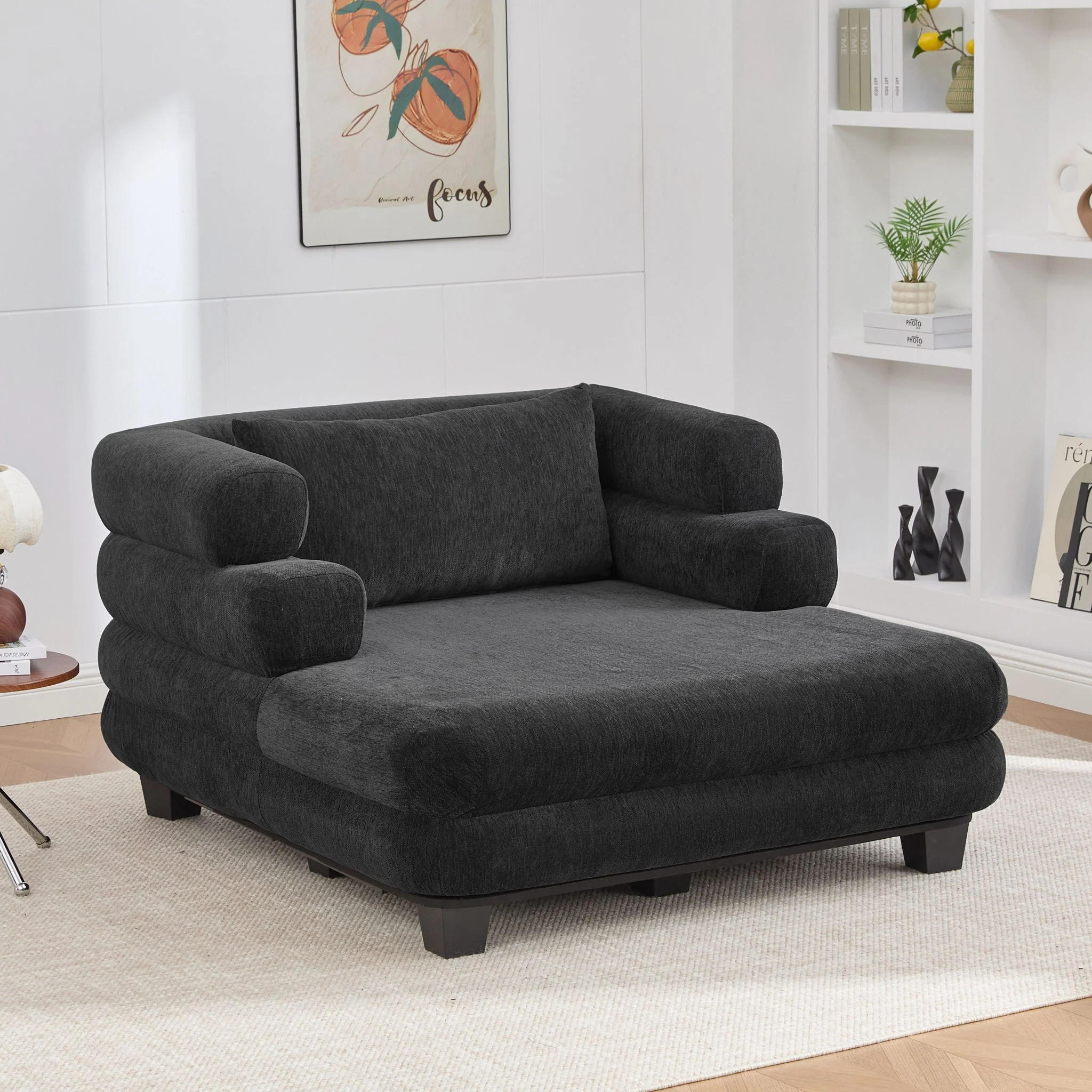 Oversized Chaise Lounge Sofa Bed with Deep Seat and Layered Armrests - Image 8