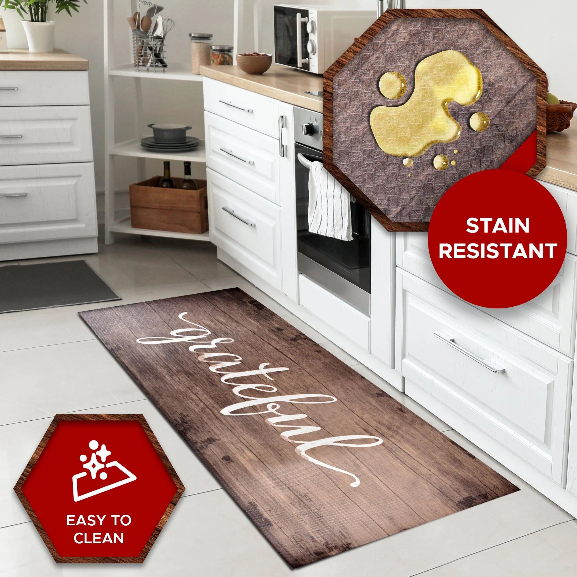 Oversized Cushioned Anti-Fatigue Kitchen Mat (Grateful) - Image 3
