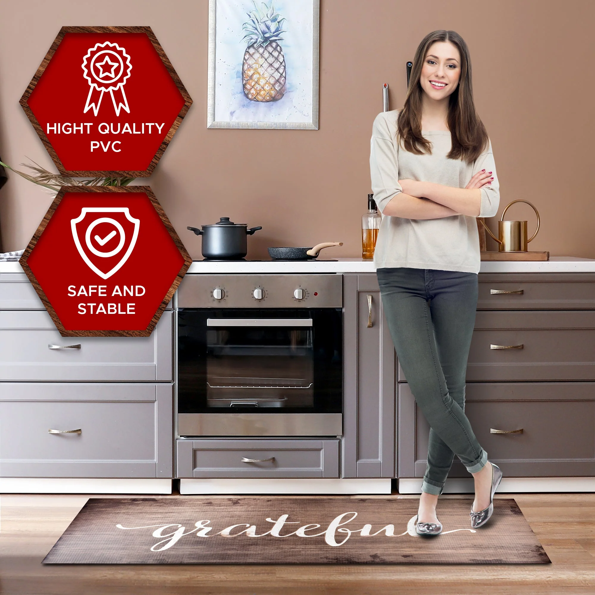 Oversized Cushioned Anti-Fatigue Kitchen Mat (Grateful) - Image 6