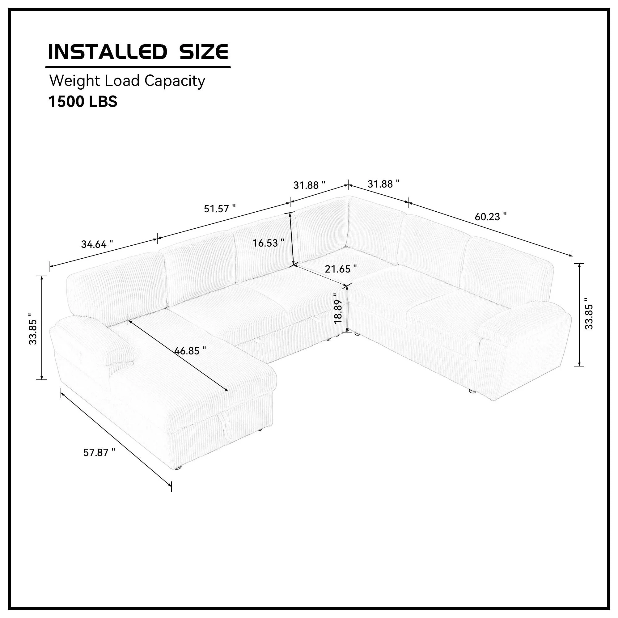 Oversized Modular Storage Sectional Sofa Couch - Image 10
