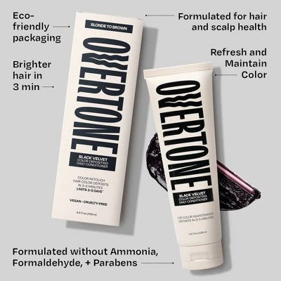 Overtone Black Velvet Semi-Permanent Hair Color Conditioner 4.5 oz - Image 6