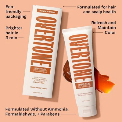 Overtone Ginger Glow Daily Conditioner - Semi-Permanent Copper 4.5 oz - Image 6