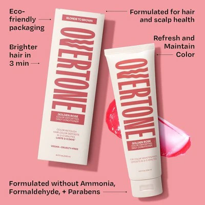 Overtone Golden Rose Daily Conditioner Semi-Permanent Rose Gold Hair Color - Image 6