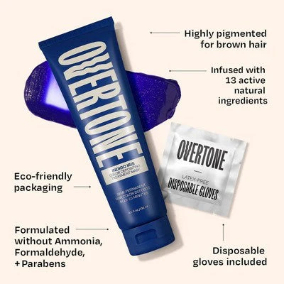 Overtone Indigo Iris Semi-Permanent Blue Hair Dye & Conditioner - Image 6