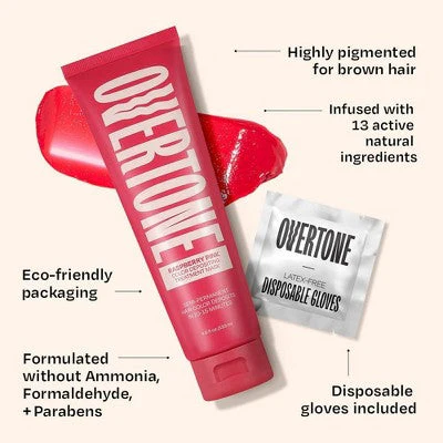 Overtone Raspberry Pink Semi-Permanent Hair Dye and Conditioner - Image 7