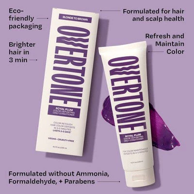 Overtone Royal Plum Daily Conditioner - Semi-Permanent Purple Hair Color - Image 6