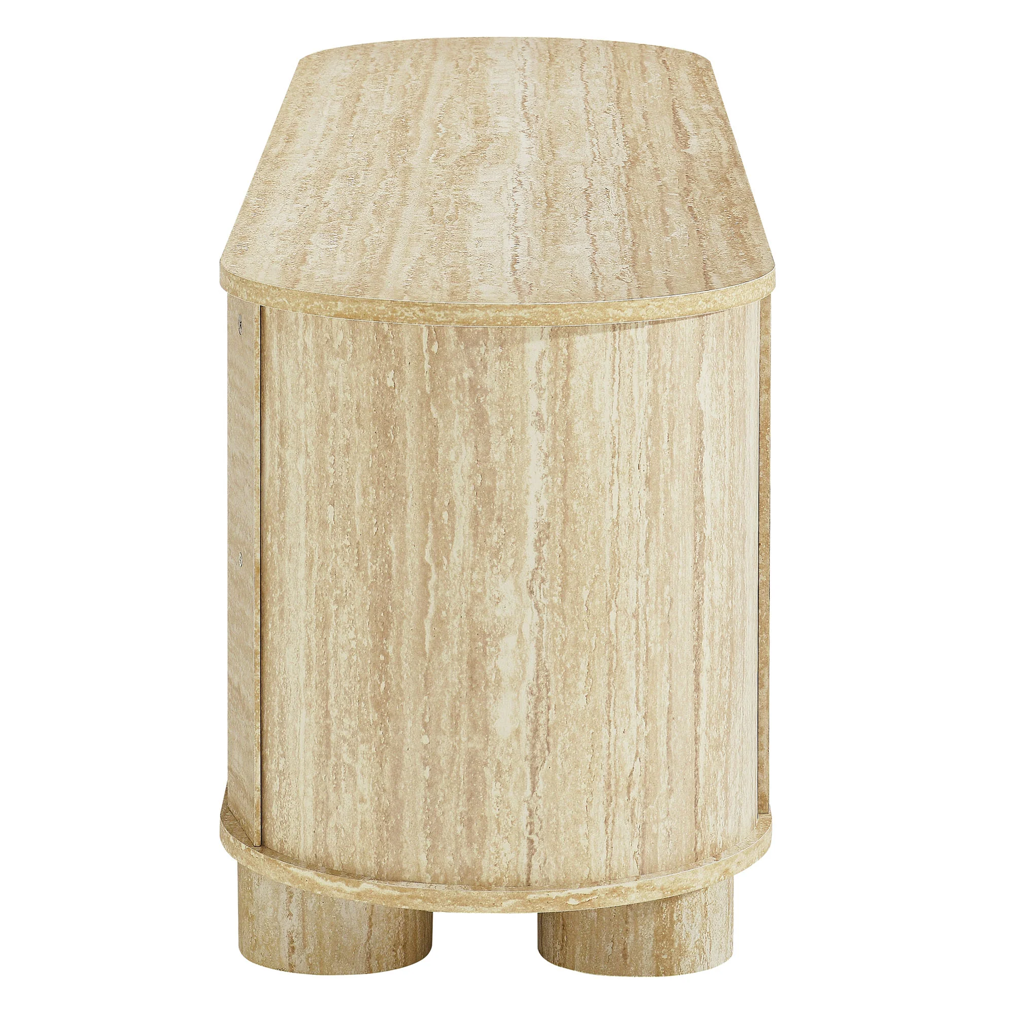 Overture 63” Oval Faux Travertine TV Stand by Modway - Image 4