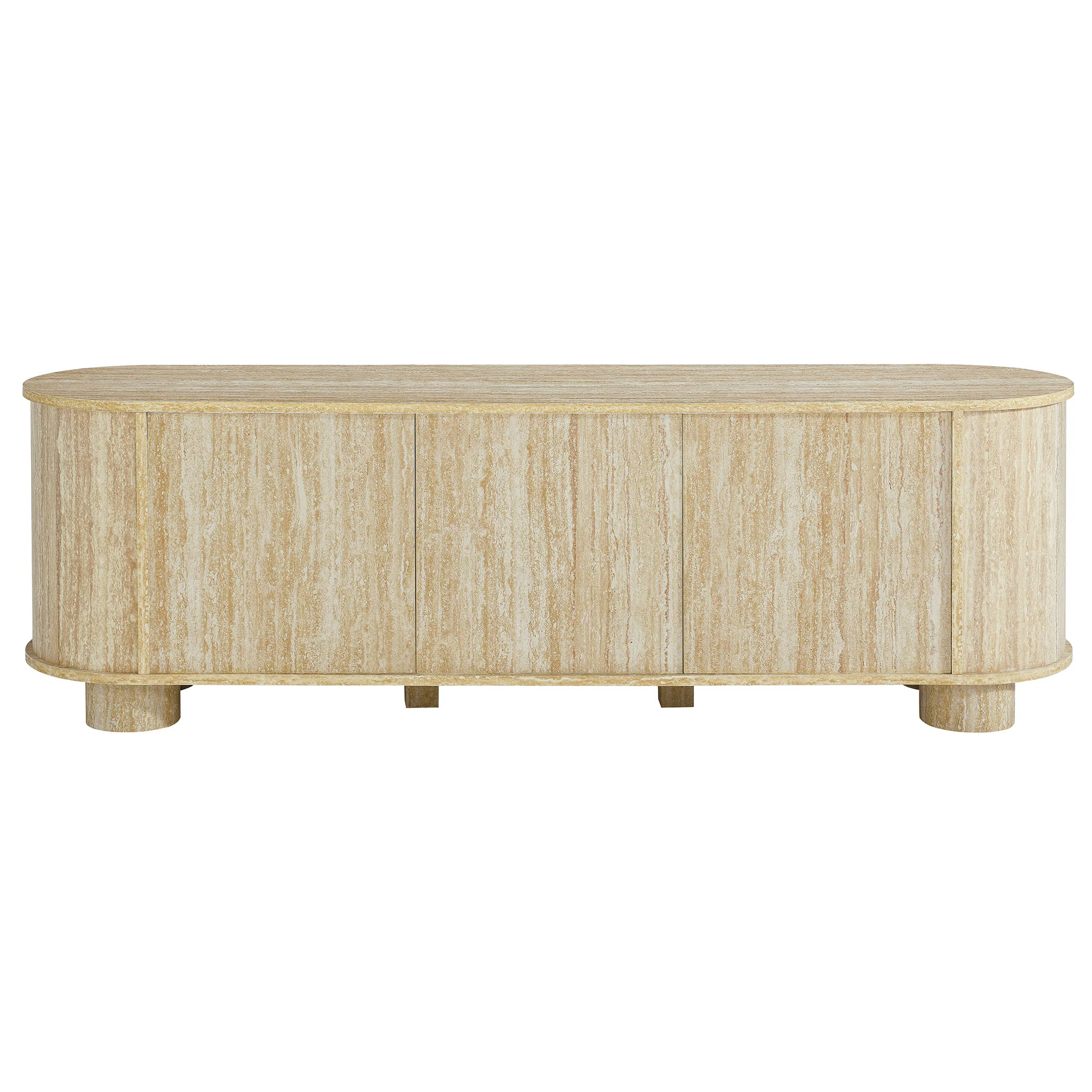 Overture 63” Oval Faux Travertine TV Stand by Modway - Image 5