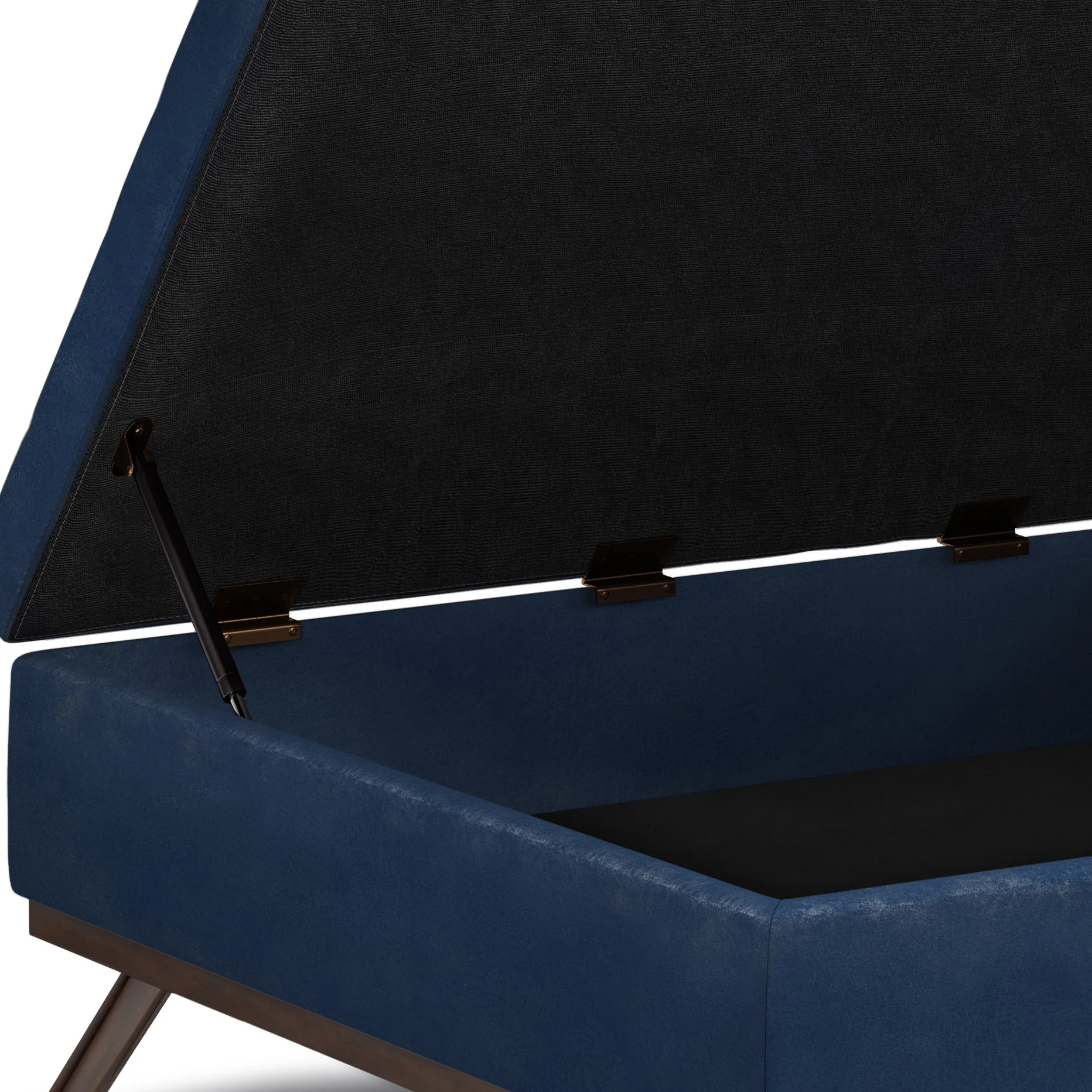 Owen Square Coffee Table Storage Ottoman - Distressed Dark Blue - Image 3