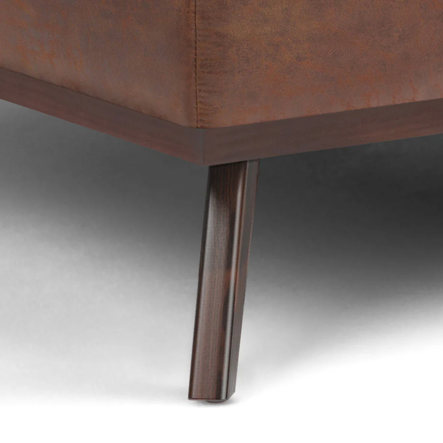 Owen XL Square Coffee Table Storage Ottoman - Distressed Saddle Brown - Image 4