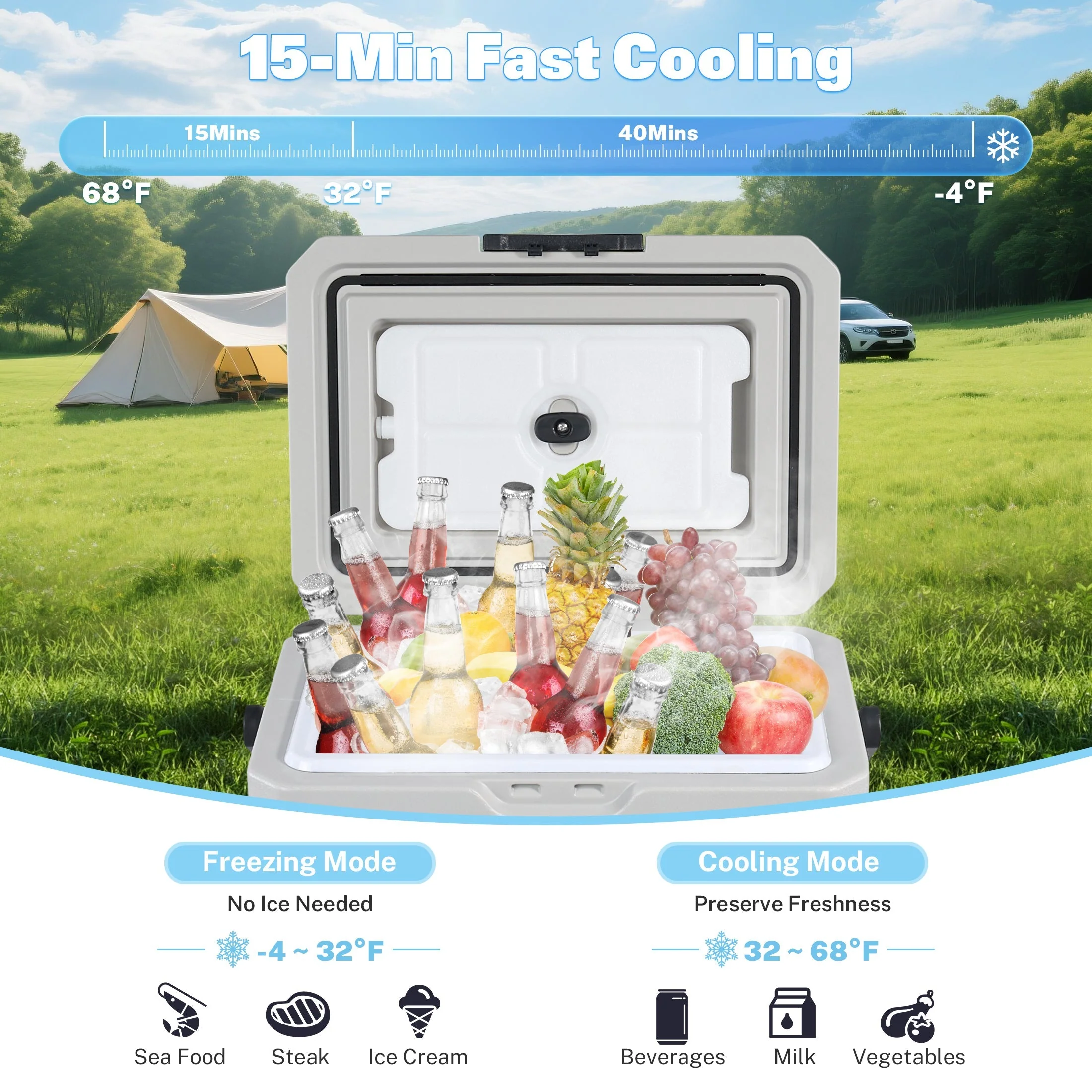 P15 Portable Car Fridge (45W 13.5L) - Image 7