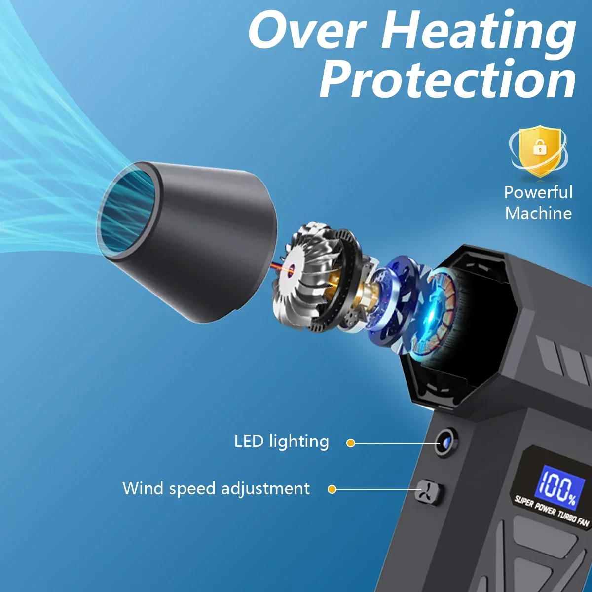 P70 Air Duster 110000RPM Turbo Blower – Cordless Compressed Air Cleaner with LED - Image 3