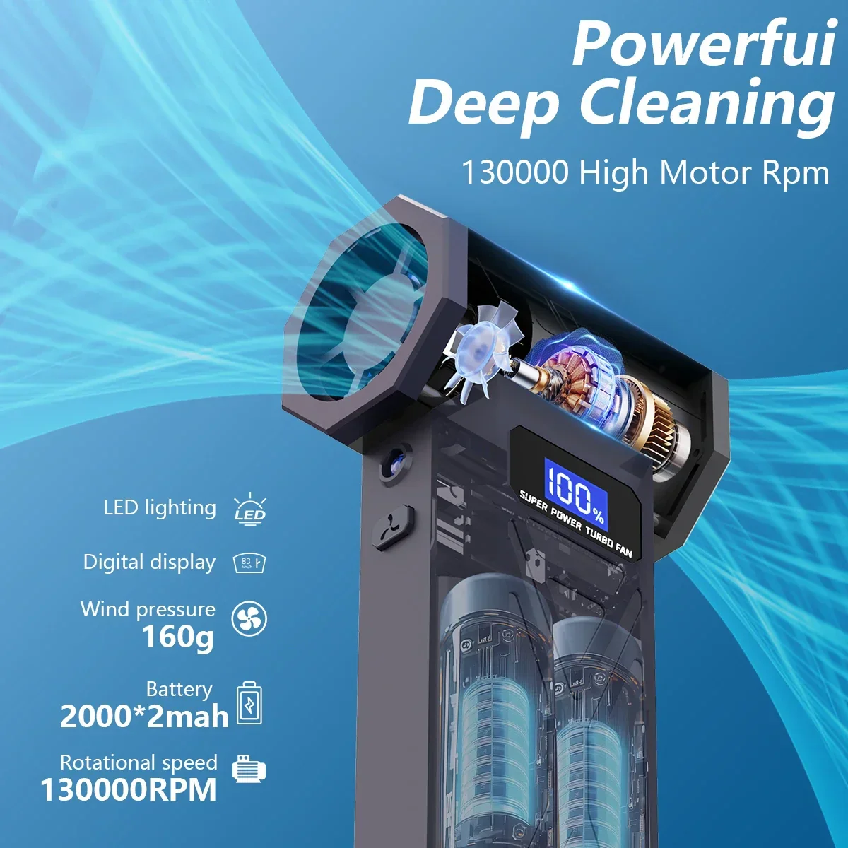 P70 Air Duster 110000RPM Turbo Blower – Cordless Compressed Air Cleaner with LED - Image 6