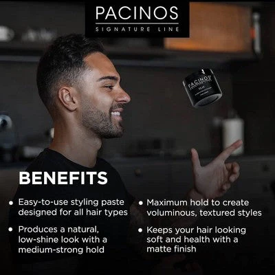 Pacinos Matte Clay 4oz - Strong Hold Texturizing Hair Clay - Image 7