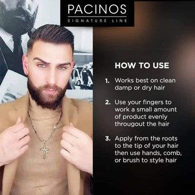 Pacinos Matte Clay 4oz - Strong Hold Texturizing Hair Clay - Image 9