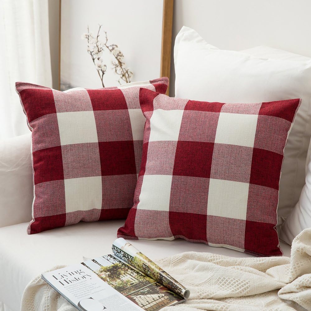 Pack of 1 buffalo-check throw pillow (cover and insert) size 18"x18 with 450g insert - Image 16