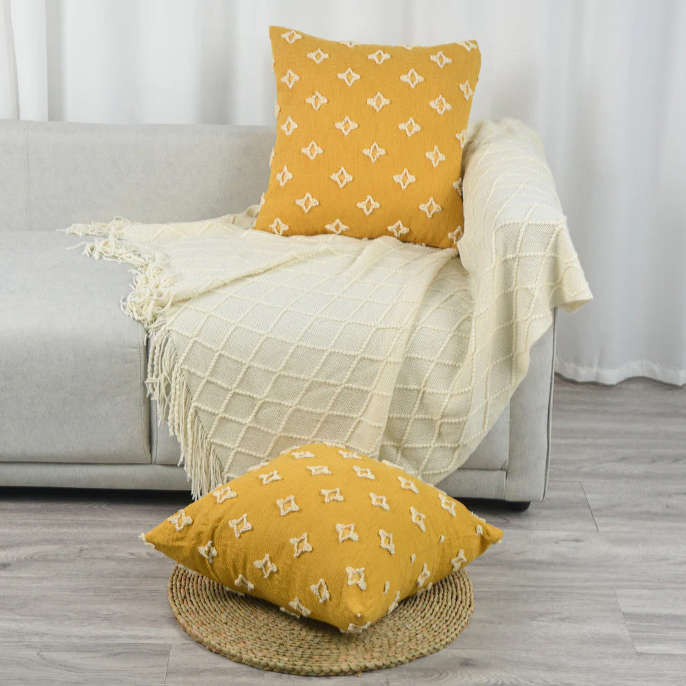 Pack of 1 Flower Tufted Pillow Embroidered Daisy flower 3 size options pack of 1 throw pillow - Image 3