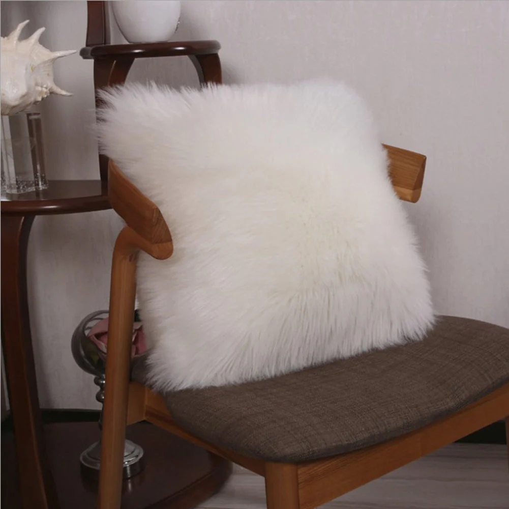 Pack of 1 Furry fur (front) Faux (back)Throw pillow cover 3 sizes and colors options - Image 11
