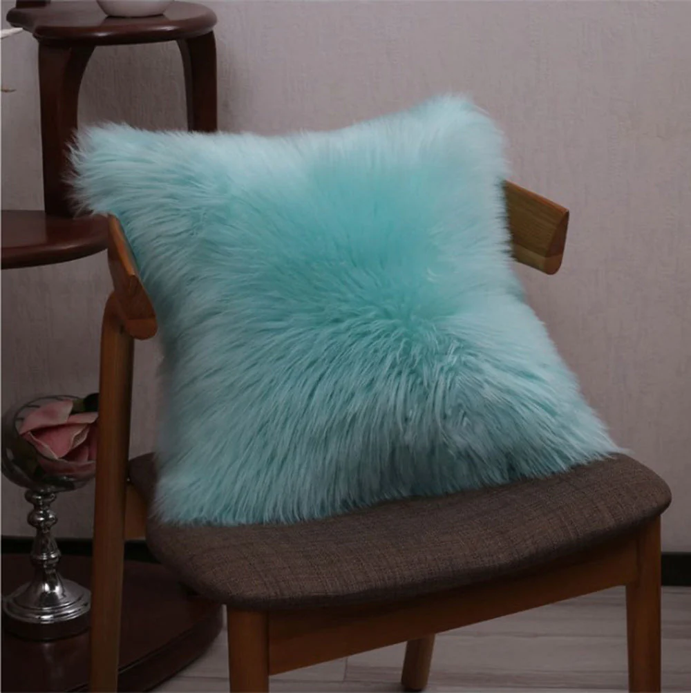 Pack of 1 Furry fur (front) Faux (back)Throw pillow cover 3 sizes and colors options - Image 5