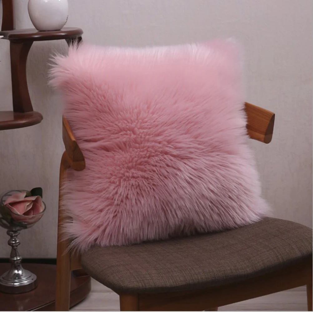 Pack of 1 Furry fur (front) Faux (back)Throw pillow cover 3 sizes and colors options - Image 6