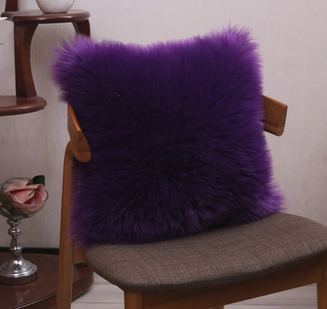 Pack of 1 Furry fur (front) Faux (back)Throw pillow cover 3 sizes and colors options - Image 9