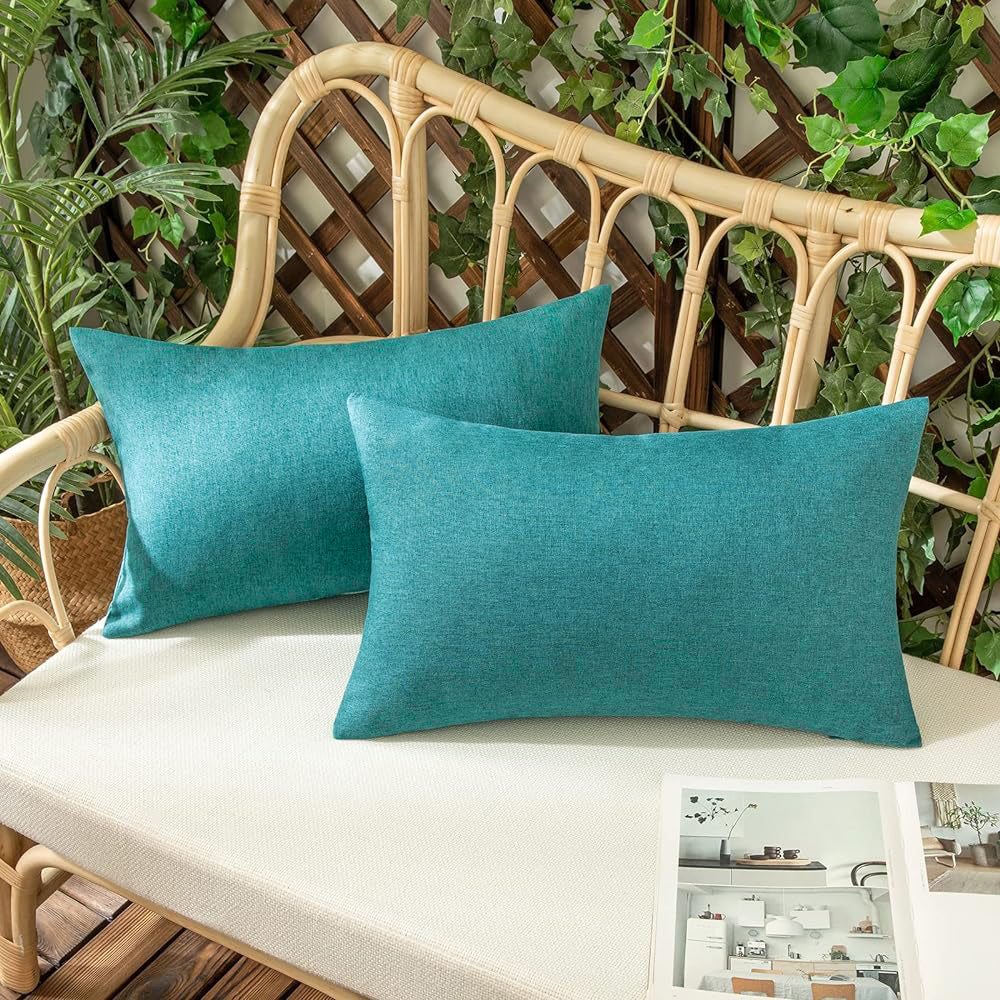 Pack of 1 Solid Color Outdoor Waterproof Throw Pillow Square 18"x18" or Rectangle 12"x20" - Image 110