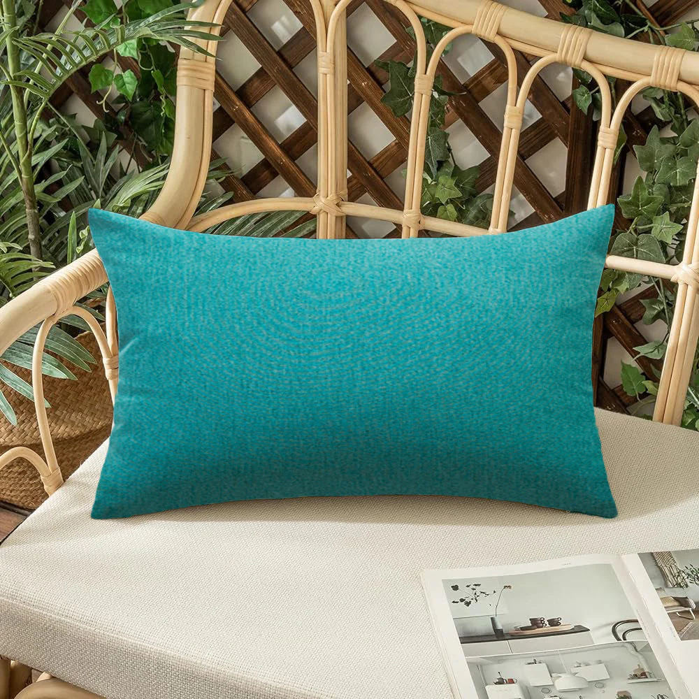 Pack of 1 Solid Color Outdoor Waterproof Throw Pillow Square 18"x18" or Rectangle 12"x20" - Image 111