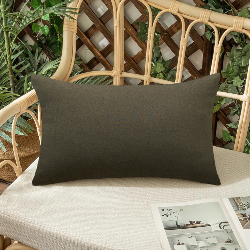 Pack of 1 Solid Color Outdoor Waterproof Throw Pillow Square 18"x18" or Rectangle 12"x20" - Image 114